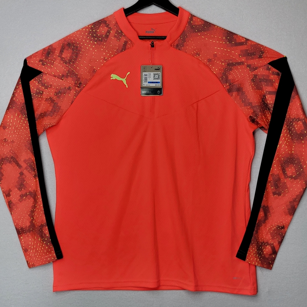 Puma Neon Orange/Red Long Sleeve Shirt SIZE XL.‎ #874